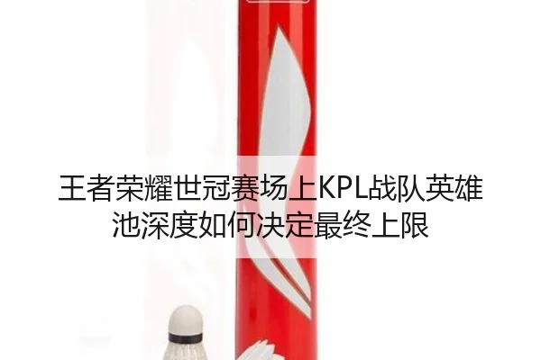 王者荣耀世冠赛场上KPL战队英雄池深度如何决定最终上限